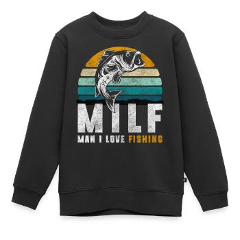 Fishing Pike Trip Perch - Kids Premium Organic Sweatshirt - black - Front - AI Model Kid Female (0cm)