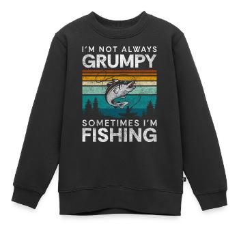 Leurre Angler Hobby Trip - Sweat Premium enfant bio - noir - Devant - AI Model Kid Female (0cm)