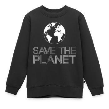 Save the Planet Erde Umweltaktivisten - Kinder Premium Organic Sweatshirt - Schwarz - Vorne - AI Model Kid Female (0cm)