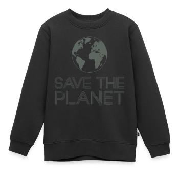 Save the Planet Erde Umweltaktivisten - Kinder Premium Organic Sweatshirt - Schwarz - Vorne - AI Model Kid Female (0cm)