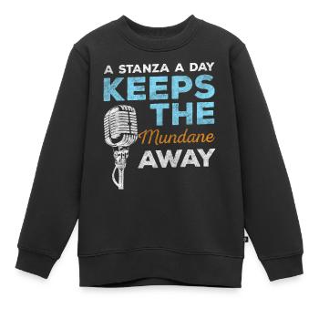 Poésie Littérature Hipster Novella - Sweat Premium enfant bio - noir - Devant - AI Model Kid Female (0cm)
