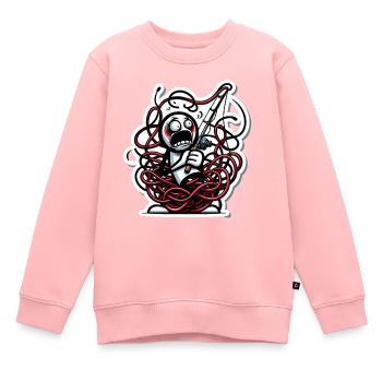 Funny Tangled Fishing Line Cartoon - Kids Premium Organic Sweatshirt - rose - Front - AI Model Kid Female (0cm)