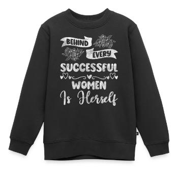 Weltfrauentag Emanzipation Rechte Zukunft - Kinder Premium Organic Sweatshirt - Schwarz - Vorne - AI Model Kid Female (0cm)