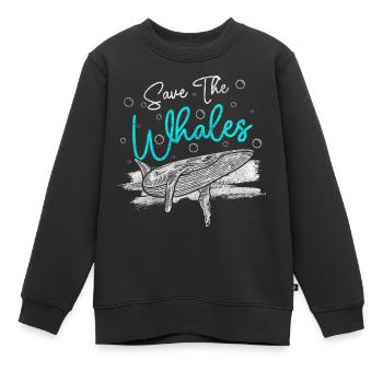 Wal Meeresbewohner See - Kinder Premium Organic Sweatshirt - Schwarz - Vorne - AI Model Kid Female (0cm)
