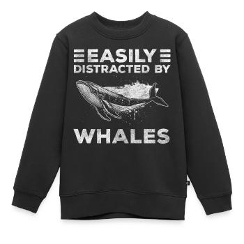 Wale Meeresbewohner Tierschutz Fische - Kinder Premium Organic Sweatshirt - Schwarz - Vorne - AI Model Kid Female (0cm)