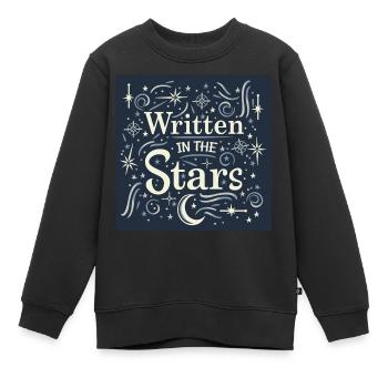 In den Sternen geschrieben - Kinder Premium Organic Sweatshirt - Schwarz - Vorne - AI Model Kid Female (0cm)