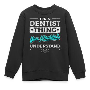 Dentist Profession Braces Jaw - Kids Premium Organic Sweatshirt - black - Front - AI Model Kid Female (0cm)