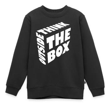 Think outside the box - Kids Premium Organic Sweatshirt - black - Front - AI Model Kid Female (0cm)