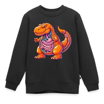 Lustiges TRex Anatomie Cartoon Design - Kinder Premium Organic Sweatshirt - Schwarz - Vorne - AI Model Kid Female (0cm)