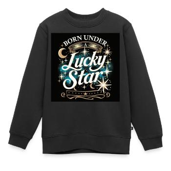 Lucky Star - Kids Premium Organic Sweatshirt - black - Front - AI Model Kid Female (0cm)