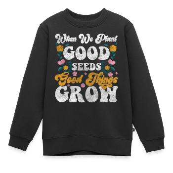 Blumen Duft Romantik Blühen - Kinder Premium Organic Sweatshirt - Schwarz - Vorne - AI Model Kid Female (0cm)