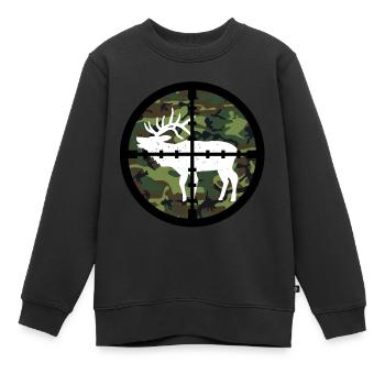 Jäger Jagen Elch - Kinder Premium Organic Sweatshirt - Schwarz - Vorne - AI Model Kid Female (0cm)