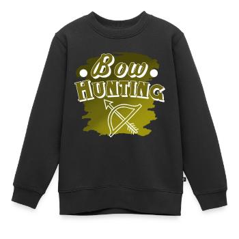 Chasse à l’arc - Sweat Premium enfant bio - noir - Devant - AI Model Kid Female (0cm)