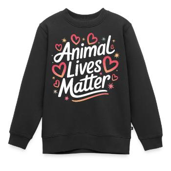 Végétarien Végétalien Végétarien Végétarien - Sweat Premium enfant bio - noir - Devant - AI Model Kid Female (0cm)