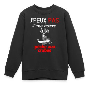 Marine Humour – Ich gehe Krabbenfischen - Kinder Premium Organic Sweatshirt - Schwarz - Vorne - AI Model Kid Female (0cm)