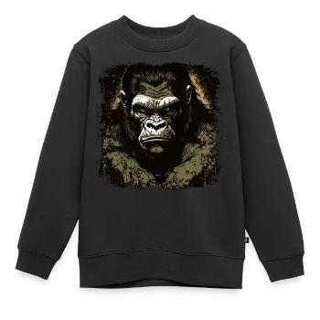 Gorilla - Kinder Premium Organic Sweatshirt - Schwarz - Vorne - AI Model Kid Female (0cm)