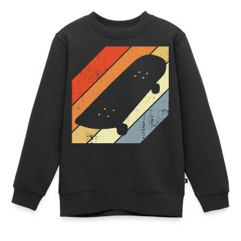 Skateboard Skizze - Kinder Premium Organic Sweatshirt - Schwarz - Vorne - AI Model Kid Female (0cm)