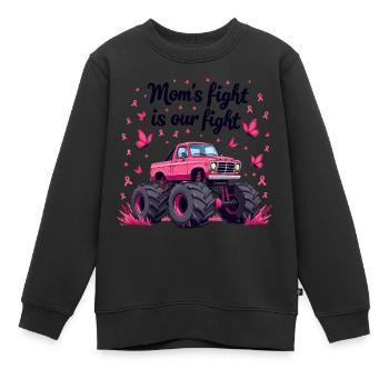 Mamas Kampf unser Kampf - Brustkrebs Bewusstsein - Kinder Premium Organic Sweatshirt - Schwarz - Vorne - AI Model Kid Female (0cm)