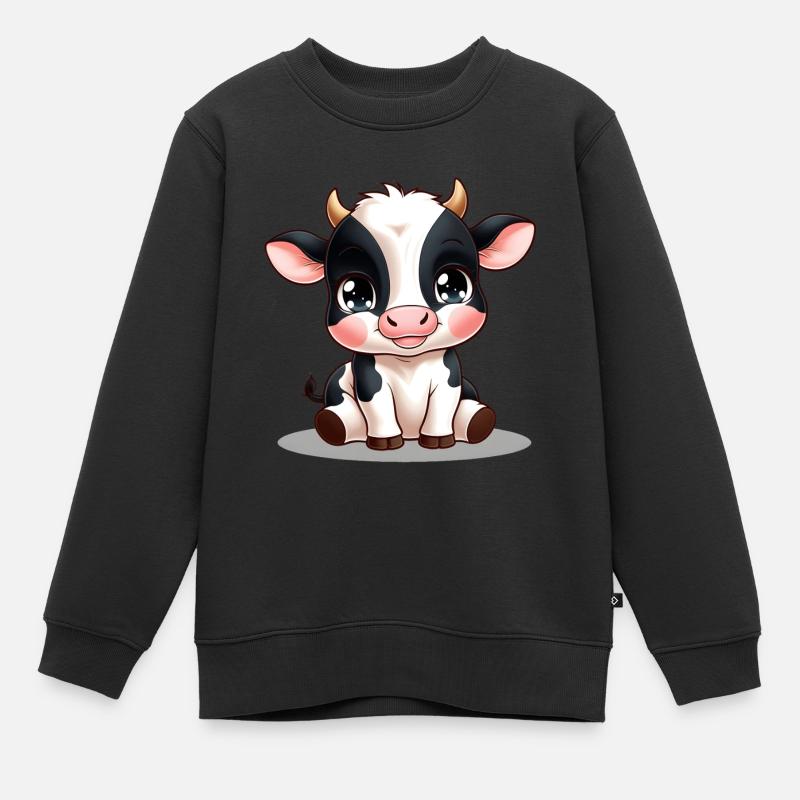 Bébé vache - Sweat Premium enfant bio - noir