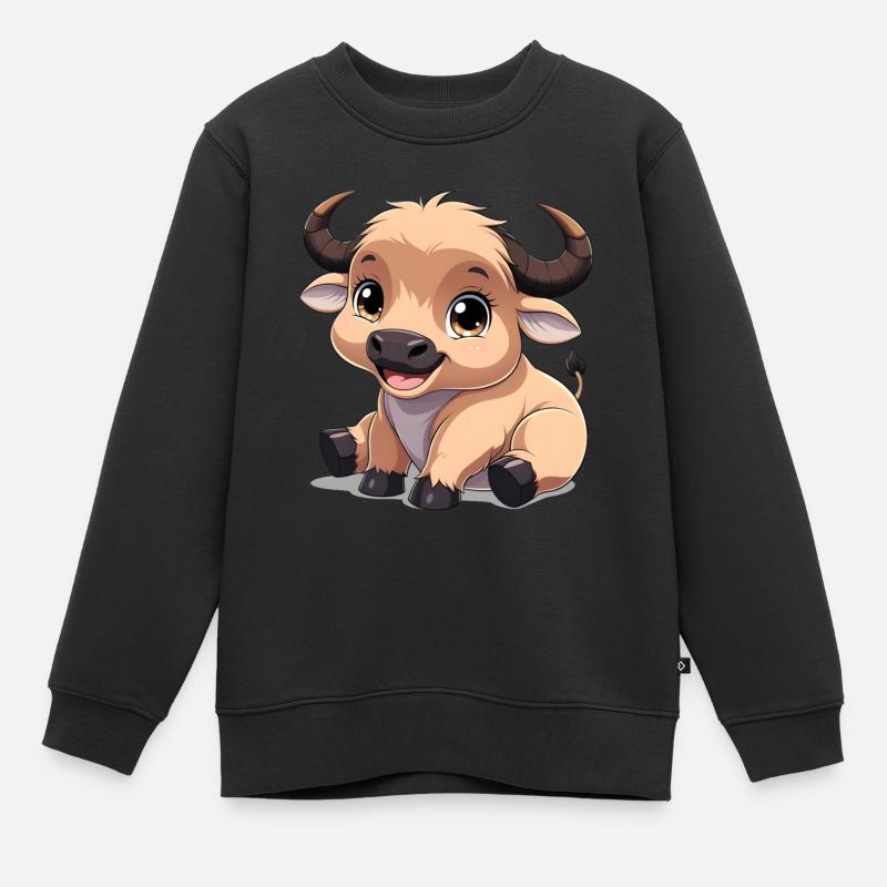 Bébé buffle - Sweat Premium enfant bio - noir
