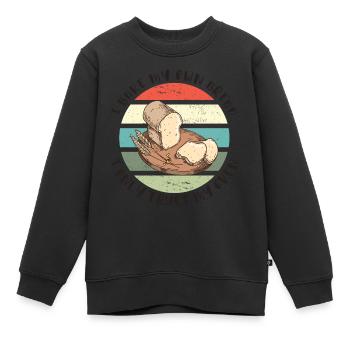 Ich backe mein Brot - Ich vertraue nur meinem Ofen - Kinder Premium Organic Sweatshirt - Schwarz - Vorne - AI Model Kid Female (0cm)