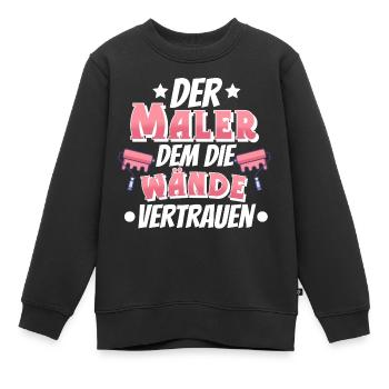 Maler - Kinder Premium Organic Sweatshirt - Schwarz - Vorne - AI Model Kid Female (0cm)