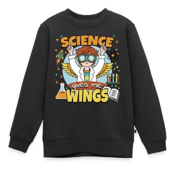 Die Wissenschaft verleiht mir Flügel - Kinder Premium Organic Sweatshirt - Schwarz - Vorne - AI Model Kid Female (0cm)