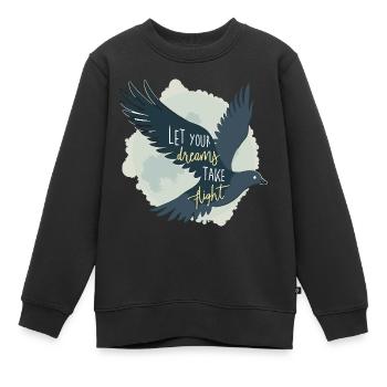 Laissez vos rêves prendre leur envol Oiseau mouette - Sweat Premium enfant bio - noir - Devant - AI Model Kid Female (0cm)