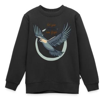 Laissez vos rêves prendre leur envol Oiseau mouette - Sweat Premium enfant bio - noir - Devant - AI Model Kid Female (0cm)