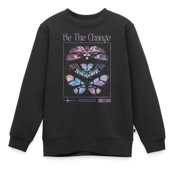 Be The Change – Schmetterlings-Transformation - Kinder Premium Organic Sweatshirt - Schwarz - Vorne - AI Model Kid Female (0cm)