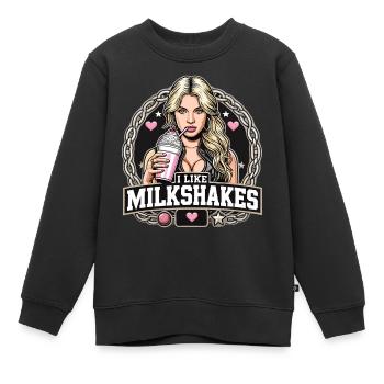 Milkshake Blonde Femme Blonde Cadeau - Sweat Premium enfant bio - noir - Devant - AI Model Kid Female (0cm)