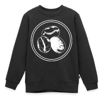 Kaffeebohne Symbol Kaffee - Kinder Premium Organic Sweatshirt - Schwarz - Vorne - AI Model Kid Female (0cm)