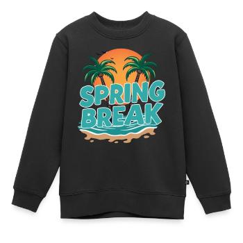 Spring Break Palm Trees Beach - Kids Premium Organic Sweatshirt - black - Front - AI Model Kid Female (0cm)