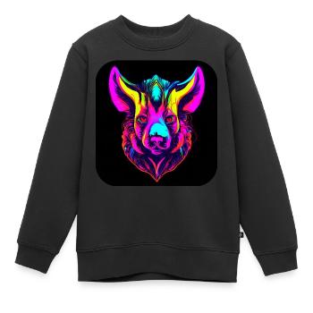 Motif Néon Lumineux UV Maison Fête - Sweat Premium enfant bio - noir - Devant - AI Model Kid Female (0cm)