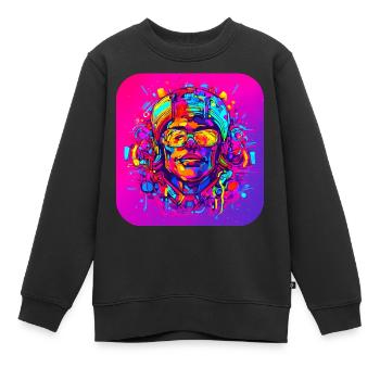 Neon Splash Créatif Style UV Lumineux - Sweat Premium enfant bio - noir - Devant - AI Model Kid Female (0cm)