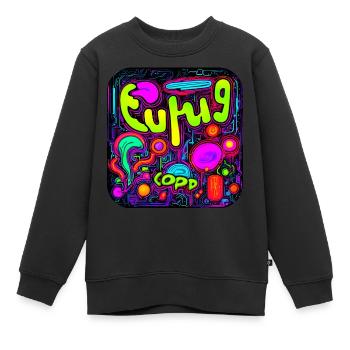 Couleurs néon style vif UV - Sweat Premium enfant bio - noir - Devant - AI Model Kid Female (0cm)