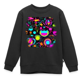 Couleurs néon style vif UV - Sweat Premium enfant bio - noir - Devant - AI Model Kid Female (0cm)