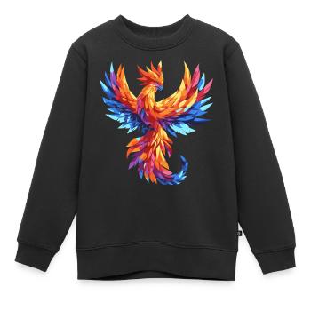 Phönix phoenix fantasy magic vogel - Kinder Premium Organic Sweatshirt - Schwarz - Vorne - AI Model Kid Female (0cm)