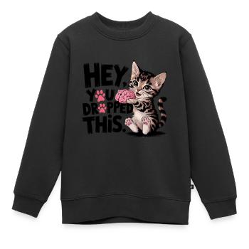 Hé, tu as laissé tomber ça - Sweat Premium enfant bio - noir - Devant - AI Model Kid Female (0cm)