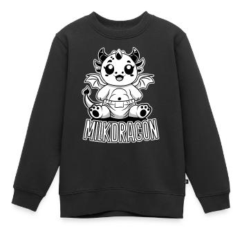 Milchdrache – Süßer Baby Drache in Windel - Kinder Premium Organic Sweatshirt - Schwarz - Vorne - AI Model Kid Female (0cm)