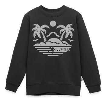 Palmier hors-ligne - Sweat Premium enfant bio - noir - Devant - AI Model Kid Female (0cm)