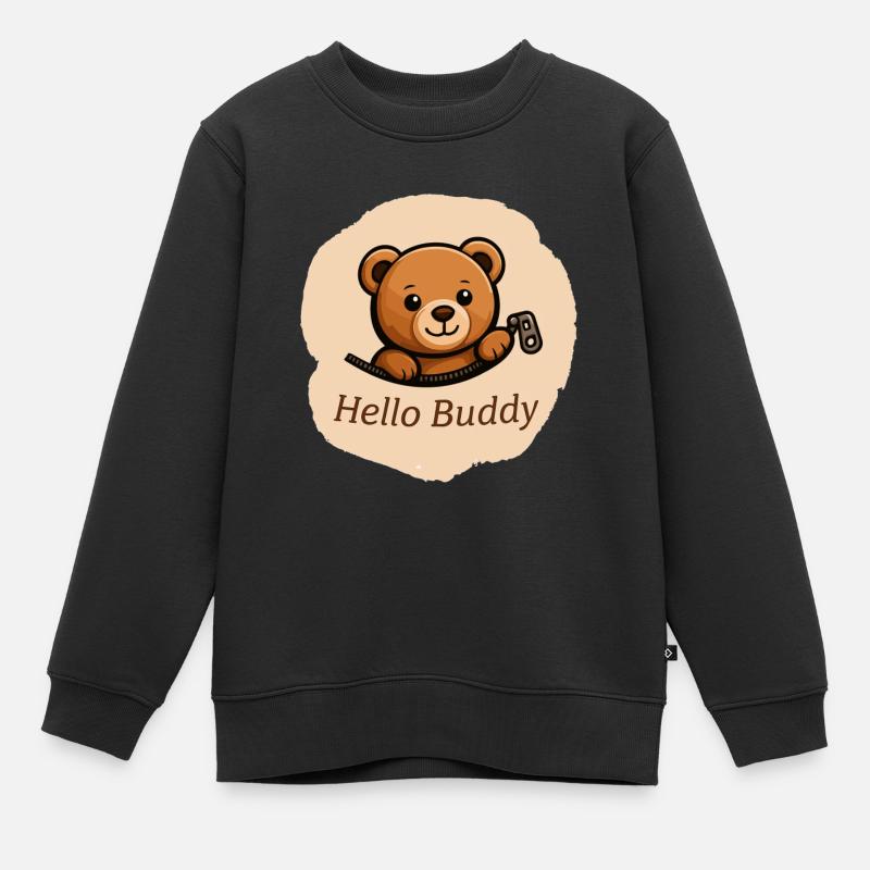 Teddy Buddy - Kinder Premium Organic Sweatshirt - Schwarz