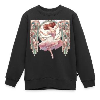 Ballett Tänzerin Ballerina Art Nouveau Geschenk - Kinder Premium Organic Sweatshirt - Schwarz - Vorne - AI Model Kid Female (0cm)