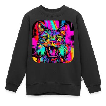 Neon Farben Bunt Kreativ Style Glow - Kinder Premium Organic Sweatshirt - Schwarz - Vorne - AI Model Kid Female (0cm)