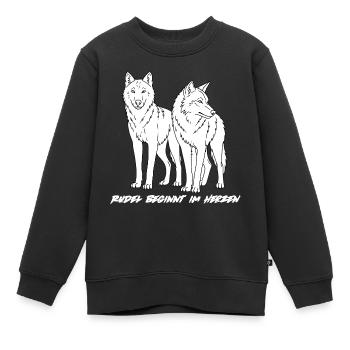 RUDEL BEGINNT IM HERZEN - Kinder Premium Organic Sweatshirt - Schwarz - Vorne - AI Model Kid Female (0cm)