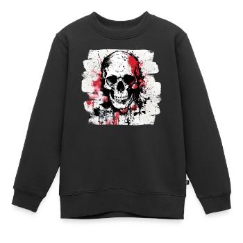 Skull Tattoo Heavy Metal Rocker - Kids Premium Organic Sweatshirt - black - Front - AI Model Kid Female (0cm)
