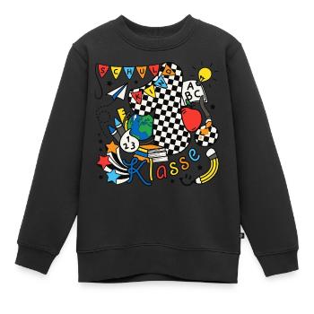 Schulkind 2026 Einschulung erste Klasse Doodle - Kinder Premium Organic Sweatshirt - Schwarz - Vorne - AI Model Kid Female (0cm)
