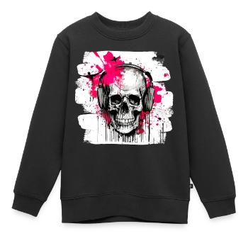 Skull Tattoo Heavy Metal Rocker - Kids Premium Organic Sweatshirt - black - Front - AI Model Kid Female (0cm)