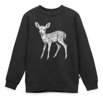 Rehkitz - Kinder Premium Organic Sweatshirt - Schwarz - Vorne - AI Model Kid Female (0cm)