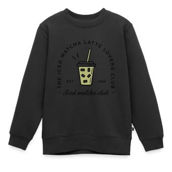 Iced Matcha Iced Latte - Kinder Premium Organic Sweatshirt - Schwarz - Vorne - AI Model Kid Female (0cm)